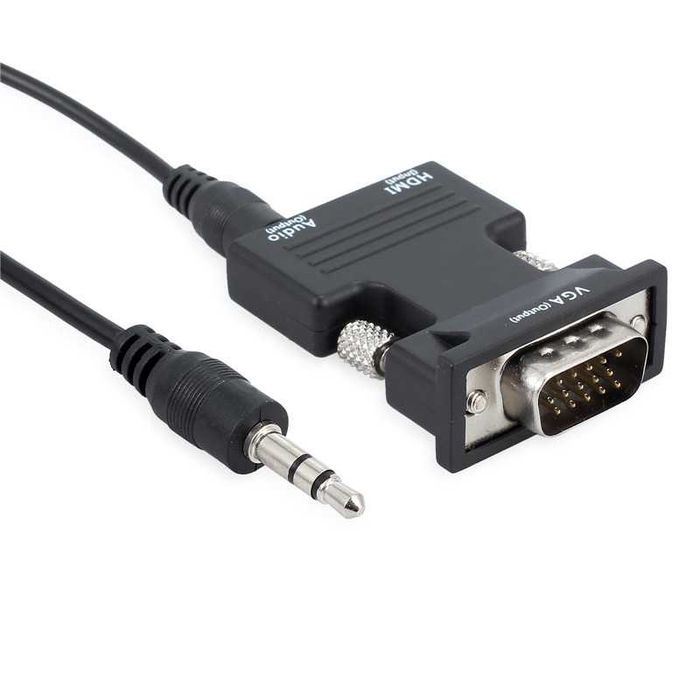 НОВЫЙ Переходник HDMI to VGA Converter HD + шнур Audio Cable 3,5 mm