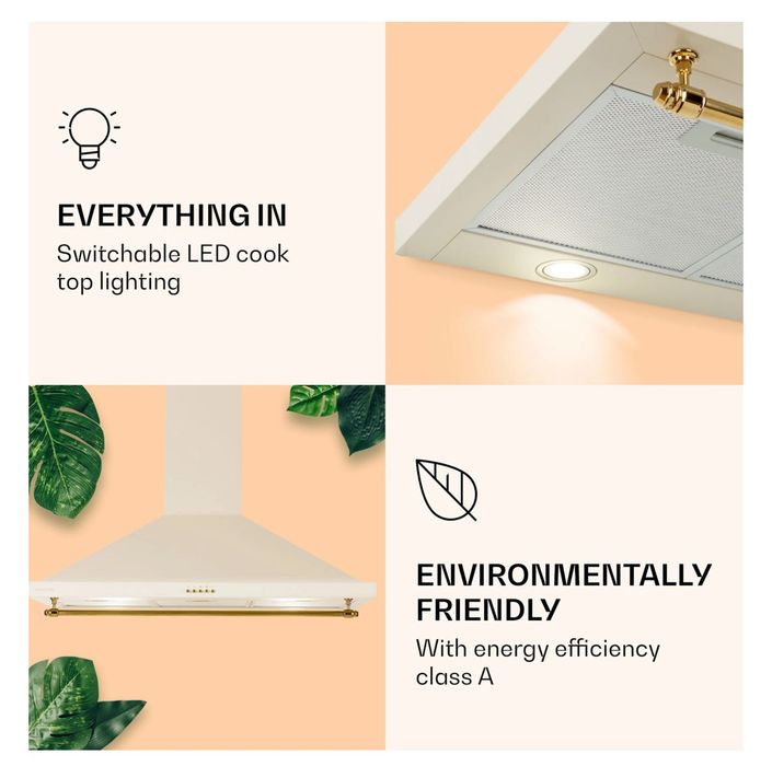 Exhaust Hood Montblanc 90 beige/gold 
New in original box