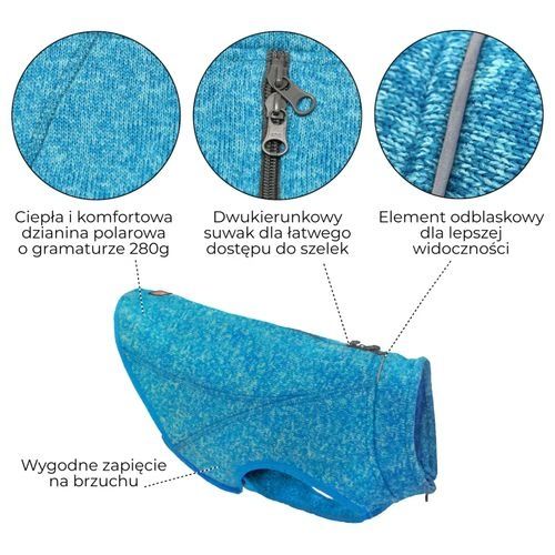 Kurgo K9 Core Sweater Blue sweter dla psa odblaski r L