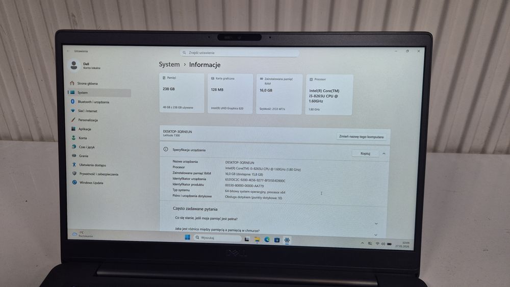 DELL Latitude 7300 13,3FHD/TOUCH/i5-8365U/16GB/256SSD/WIN11