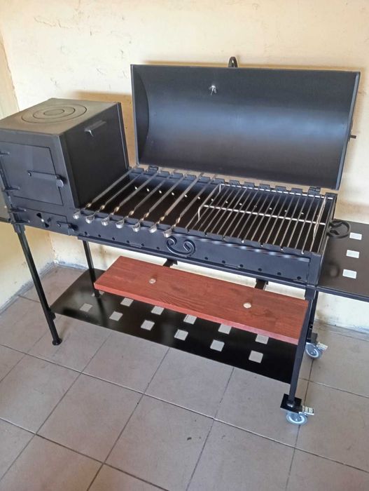 Мангал для BBQ  із буржуйкою. Гриль-мангал 4 мм на 2 кришки. УКРМАНГАЛ