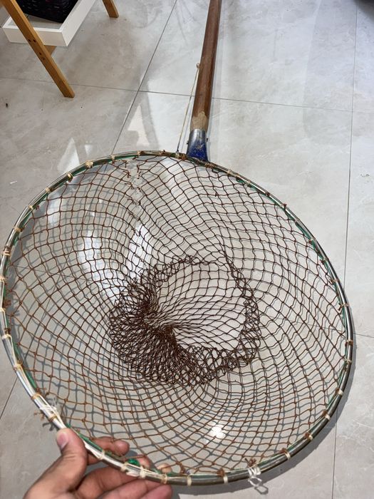 Chalavá de Pesca (Puçá ou passaguá) – Aro 48 cm – Inox – Rede de Corda