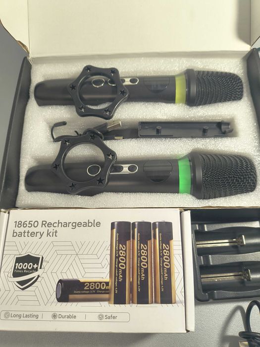 Mikrofony Carudi Bezprzewodowe Regulowane RGB 2PACK HIT