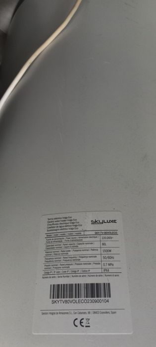 Termoacumulador Skyluxe 80L