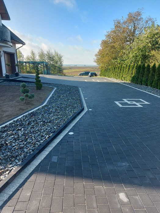Usługi brukarskie. Układanie kostki brukowej. Podjazdy z kruszywa.