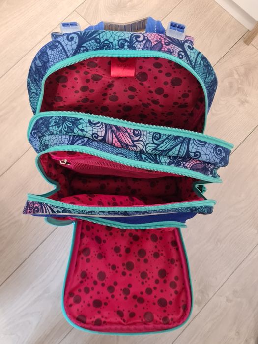 Plecak szkolny TOPGAL kl 1-3 Tornister niebieski habrowy turkus cool