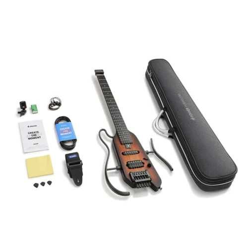DONNER HUSH-X SUNBURST turystyczna gitara elektryczna z pokrowcem