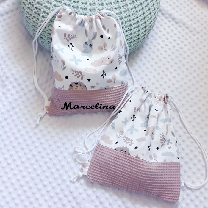 WOREK PLECAK do przedszkola do żłobka na WF haft IMIĘ