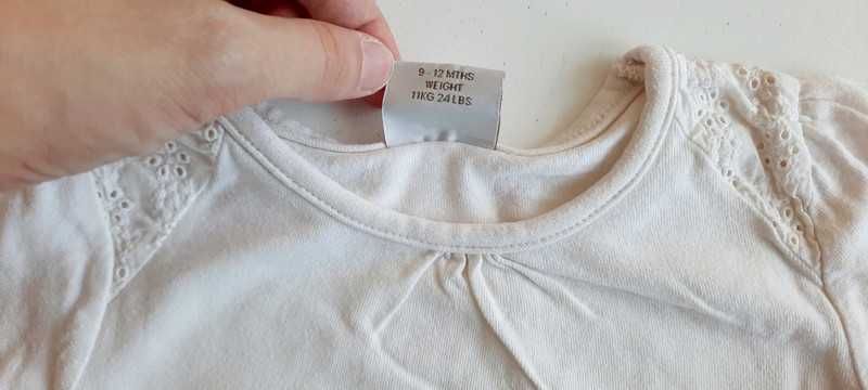 BEZ WAD Bluzka z długim rękawem Next 9-12miesiecy 74-80 cm#573