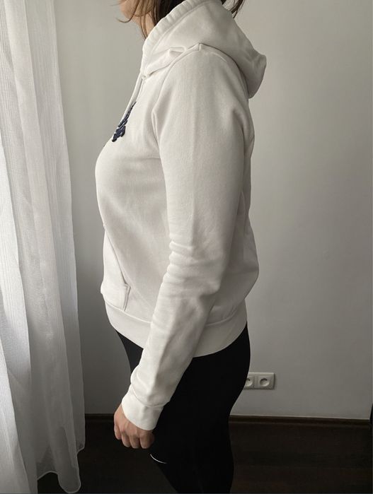 Biała bluza Abercrombie z kapturem. M