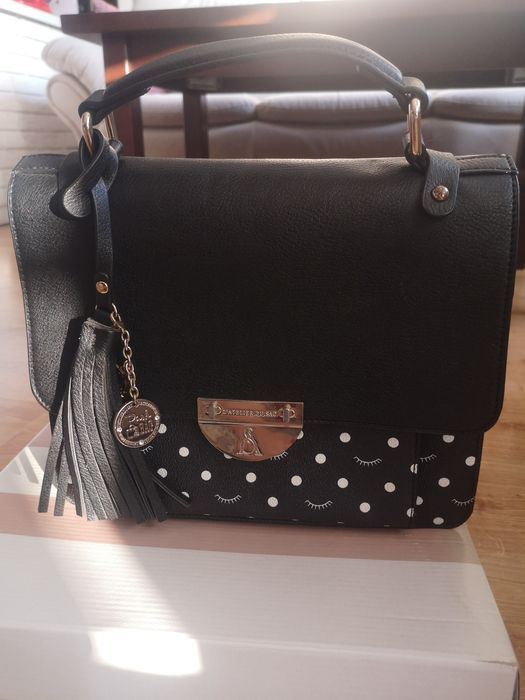Czarna torebka w białe kropki L'atelier du sac
