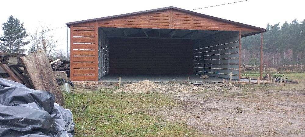 Wiata garażowa Carport 11x8 ocynkowany profil,Blachodachówka