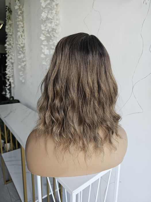 Topper fale sonmbre braz blond z grzywką, tupet Sofi fale naturalny efekt
