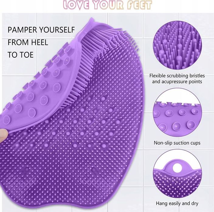 Mata do Akupresury Stóp Peeling Masażer Silikonowy Fioletowa