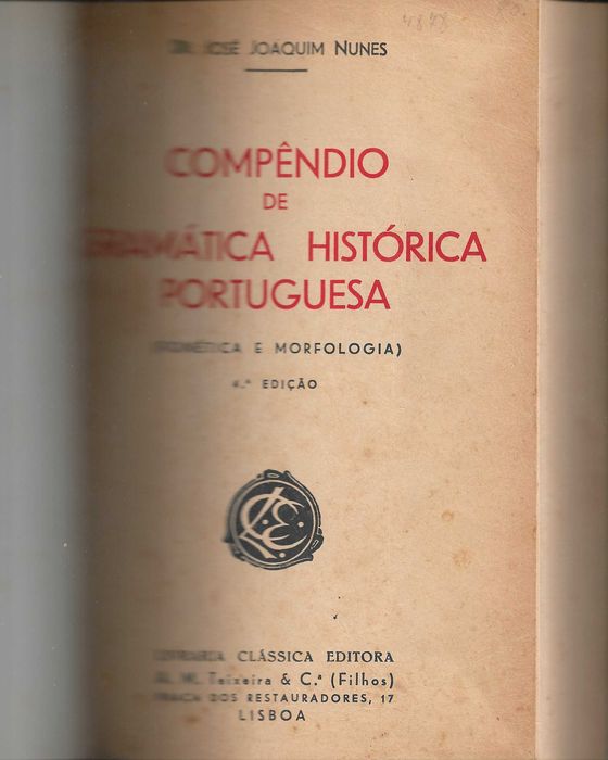 Compêndio de Gramática Histórico Portuguesa