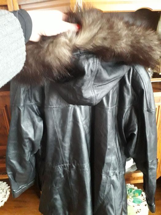 Skórzana kurtka damska przedłużana rozmiar L