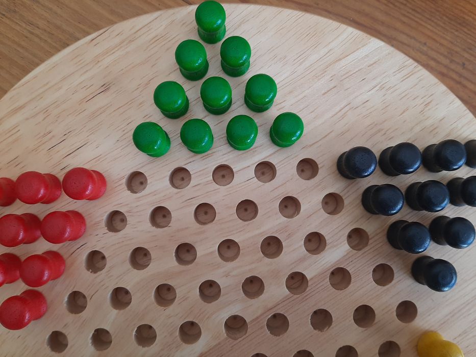 Jogo Chinese Checkers, solid wood, diâmetro 29cm