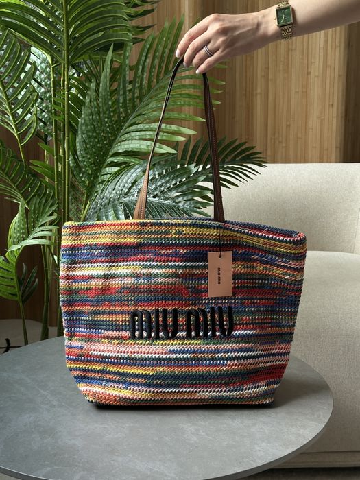 Torba Miu Miu crochet tote bag colored