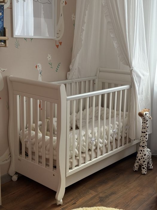 TROLL NURSERY - Romantica  120X60 białe łozeczko dziecięce