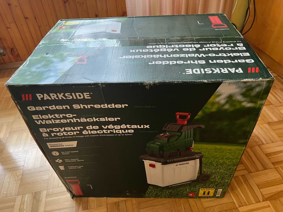 Rozdrabniacz walcowy elektryczny do gałęzi Parkside PEWH 2800 A1 495946 2400 A1 NOWY
