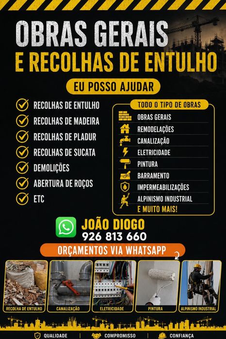 Obras gerais e recolhas de entulho