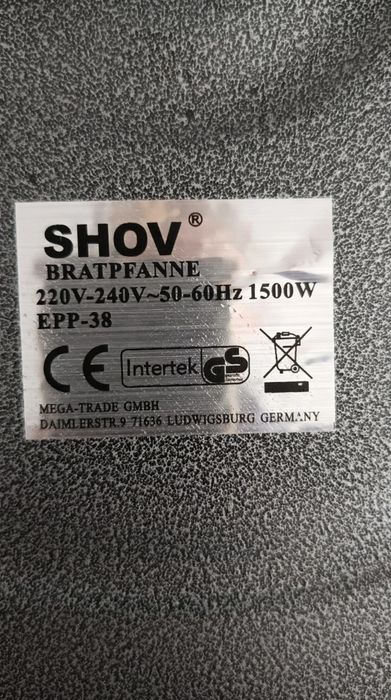 Elektryczna patelnia 38 cm SHOV EPP-38 z pokrywką