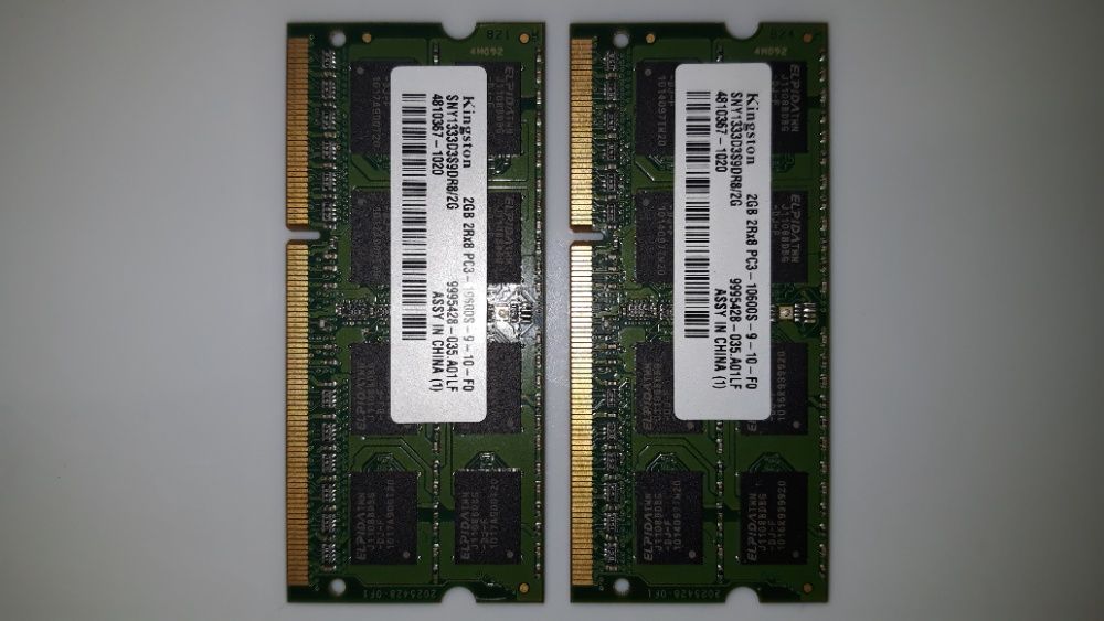 Pamięć RAM SO-DIMM 4GB (2x2GB) Kingston PC3 10600S Dual Laptop