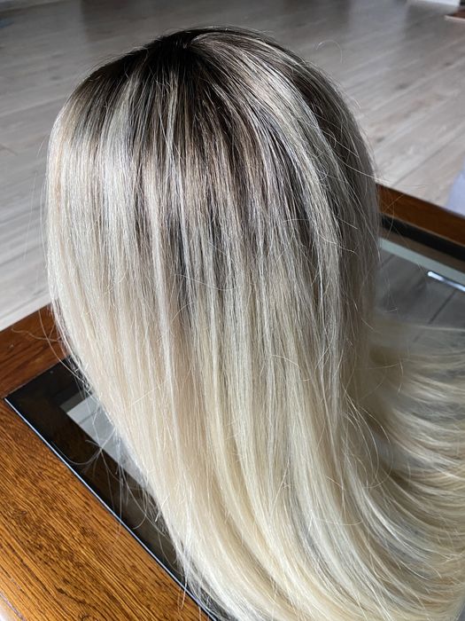 Toppernaturalny indyjski 50 cm blond mikroskóra tupet dopinka treska