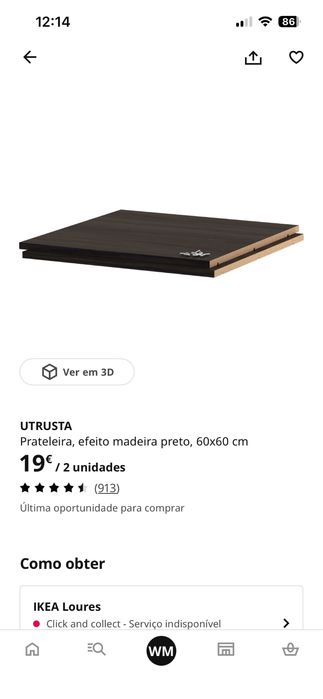 12 UTRUSTA Prateleira, efeito madeira preto