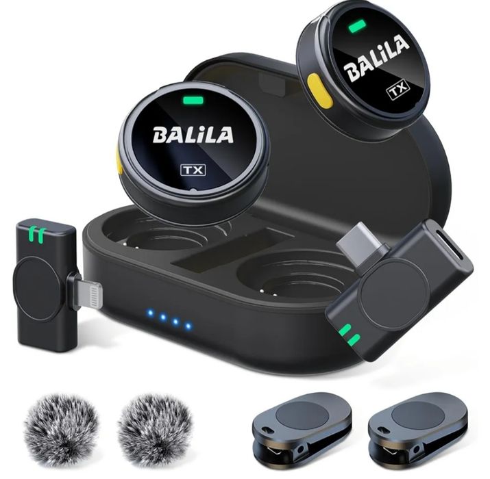Microfone de lapela sem fio BALILA para iPhone e Android