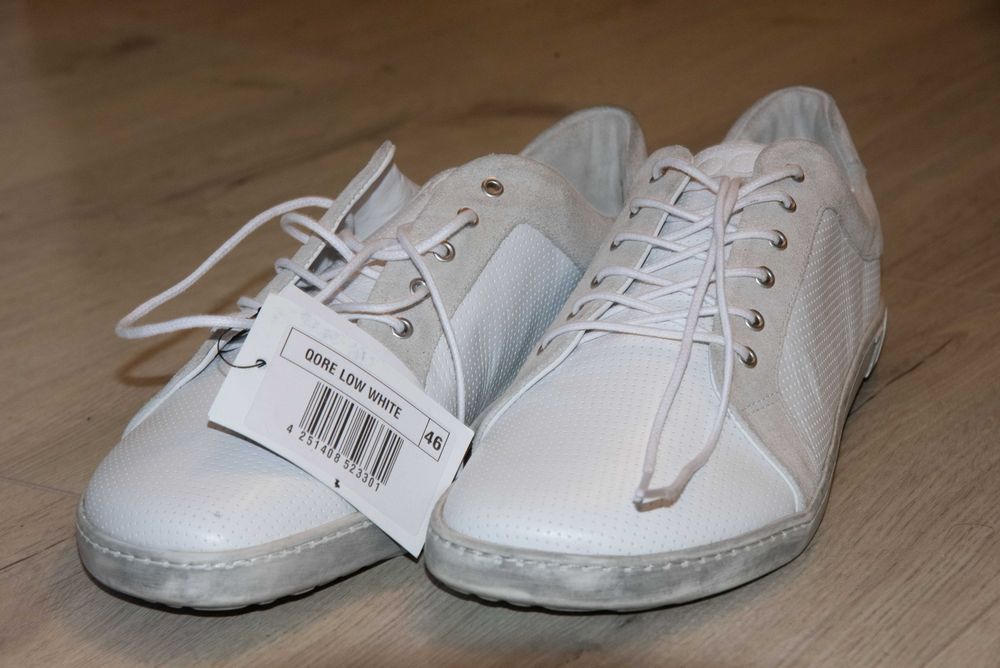 Buty skórzane białe  męskie Barefoot - ZAQQ QORE Low White