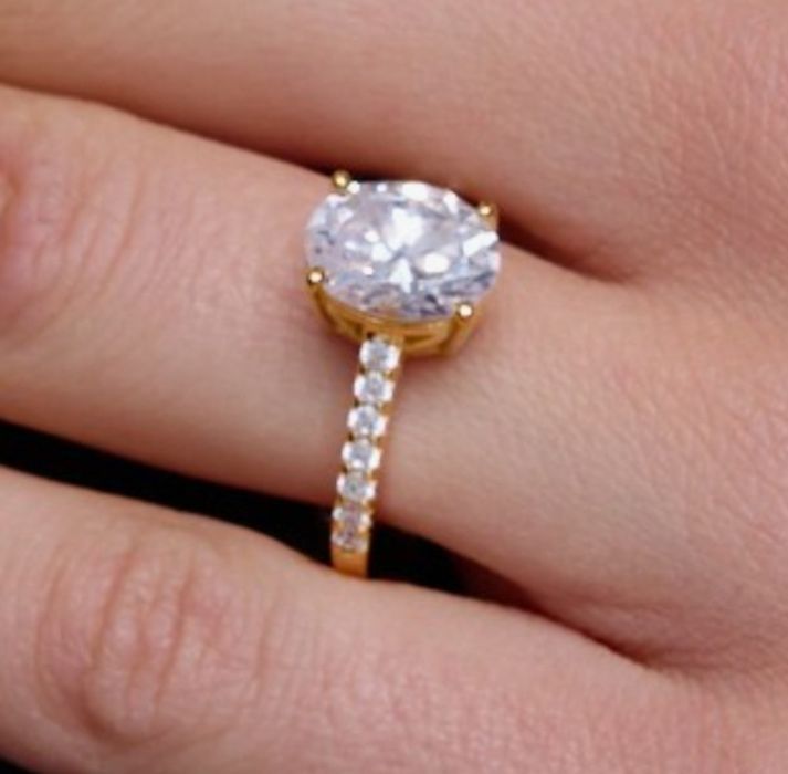 Pierścionek YES srebro pr.525 pozłacany z cyrkoniami