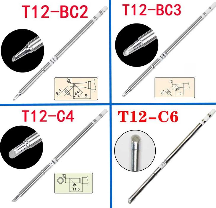 Жало для паяльника т12  T12-BC2 / T12-BC3  / T12-C4 / T12-C6