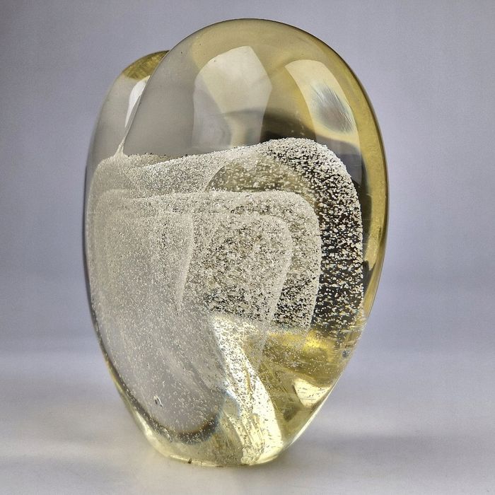 Szwedzka Rzeźba ze szkła artystycznego / Duże Serce / Artful Ashes