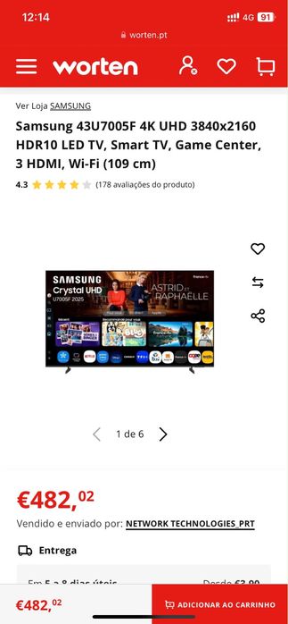 Vendo tv samsung 43 polegadas 4k como nova