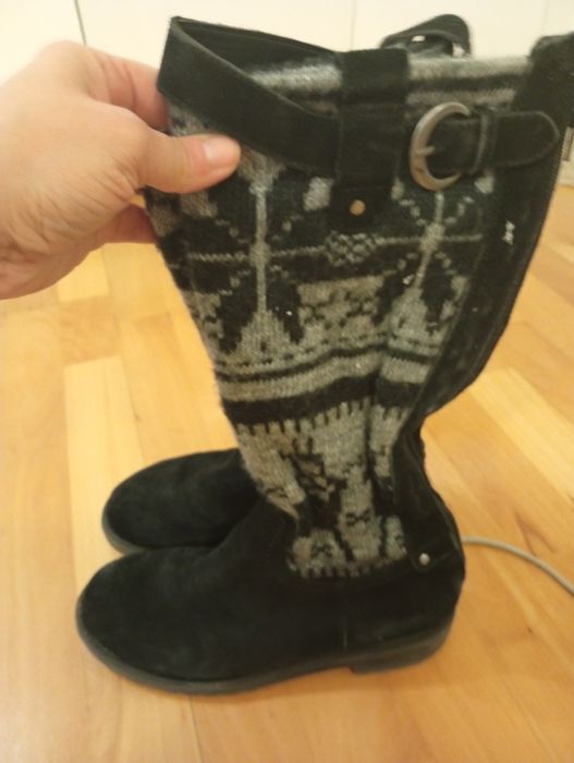 Buty zimowe kozaki święta 38/39 zamsz Gore-Tex oficerki