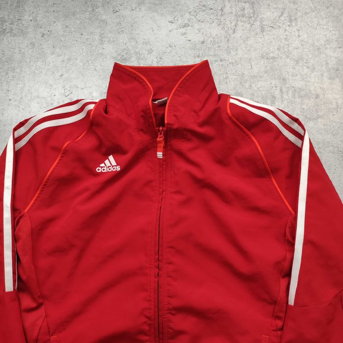 MĘSKA Bluza Rozpinana czerwona Małe Logo Suwak Trening ClimaCool Haft