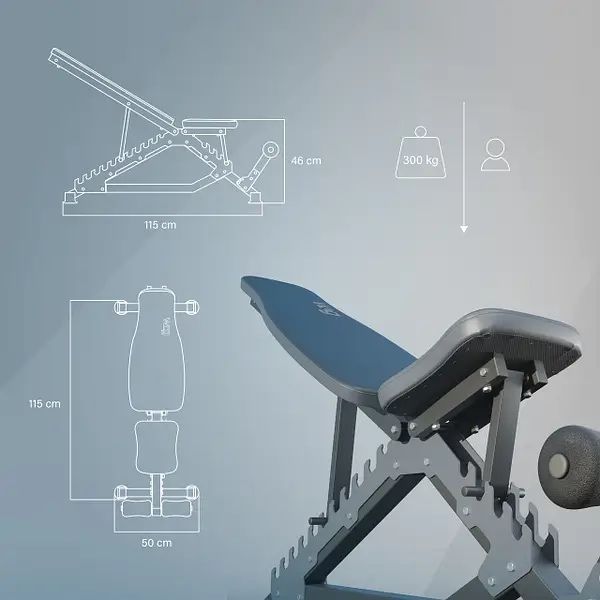 Професійна Лавка для жиму регульована + Стійки під штангу Скамья жима