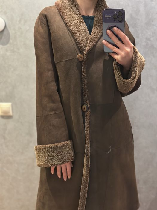 Шуба, дублянка натуральна коричнева