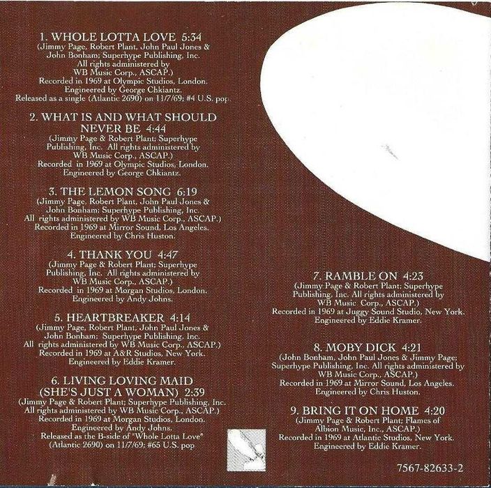 Led Zeppelin - - - - - Led Zeppelin II - - - - - CD