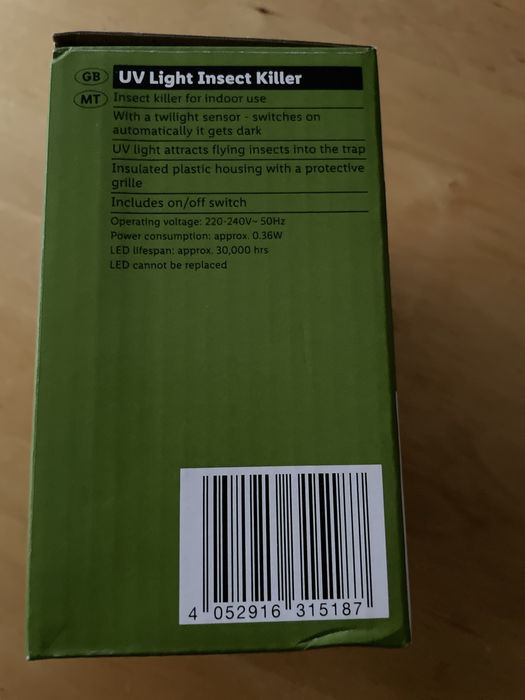 Lampada inseticida LED antimosquitos