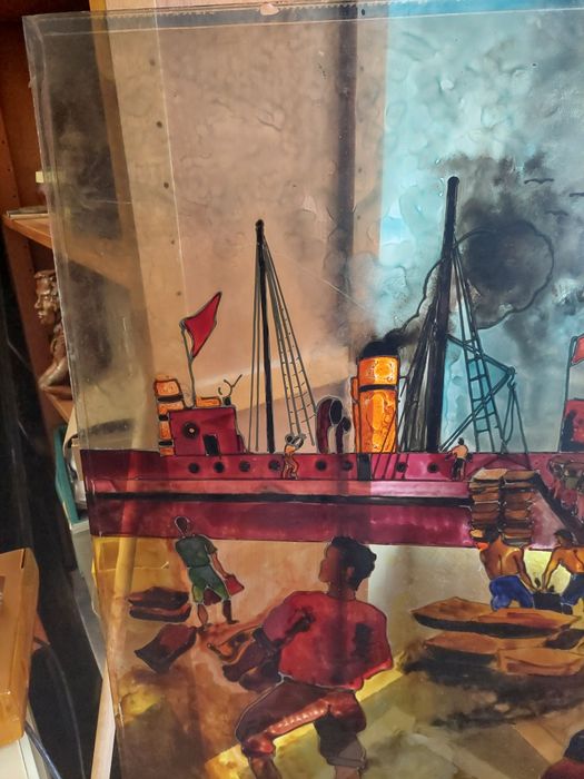 Fantástica pintura sobre vidro
