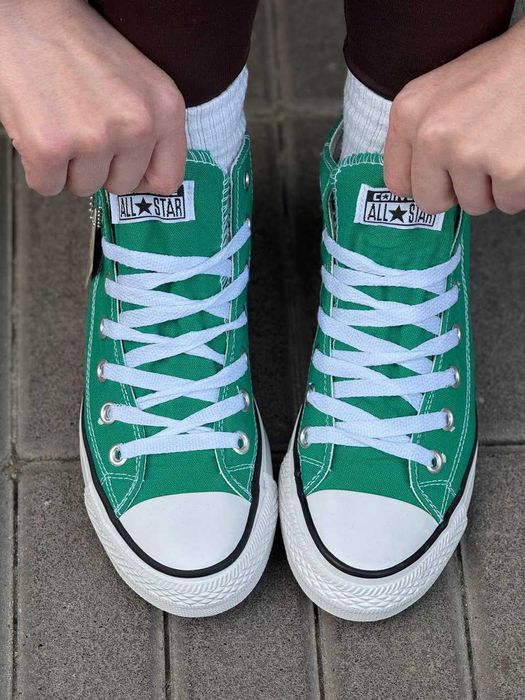 Converse All Star високі жіночі конверси зелені 36-41 олл стар чак тейлор