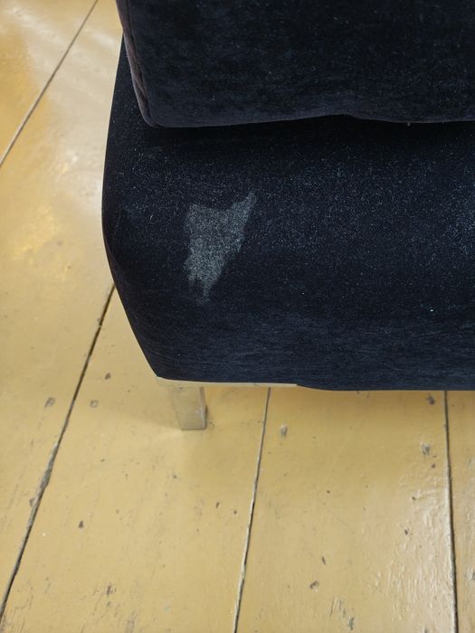 Fotel sofa czarna welurowa