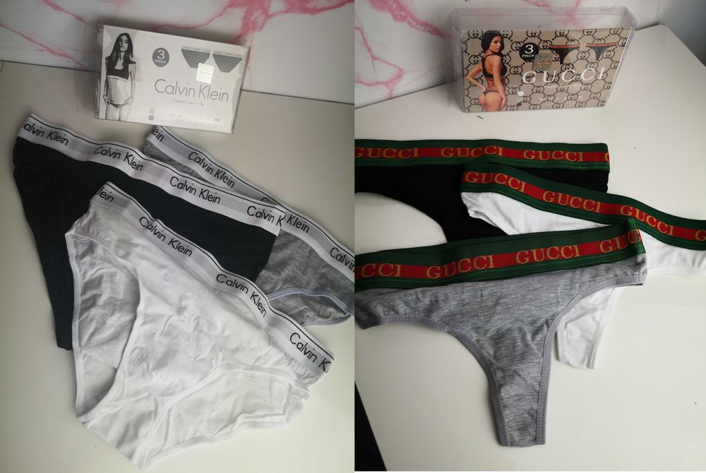 Bielizna damska stringi Gucci figi Calvin Klein Ck