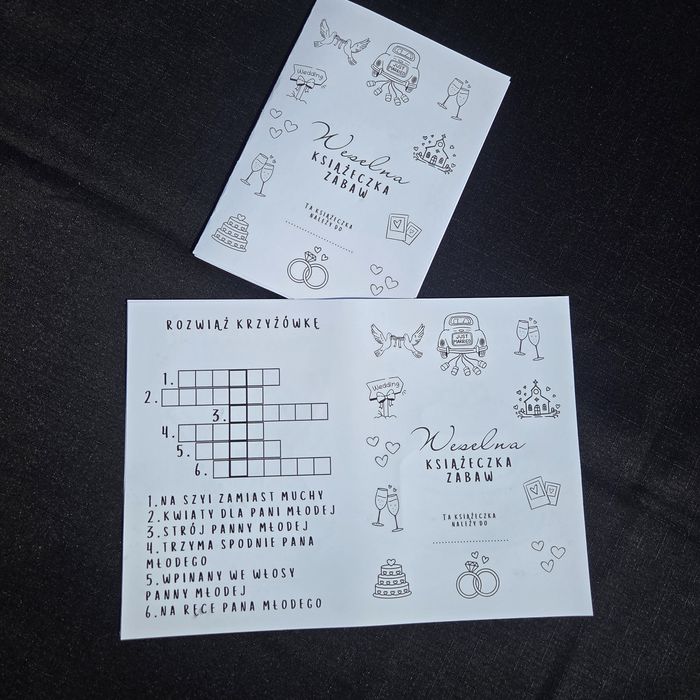 Papeteria ślubna winietki ankiety bingo