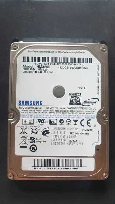 Disco Rígido HDD Samsung 320GB 2.5" SATA (Spinpoint M7)
