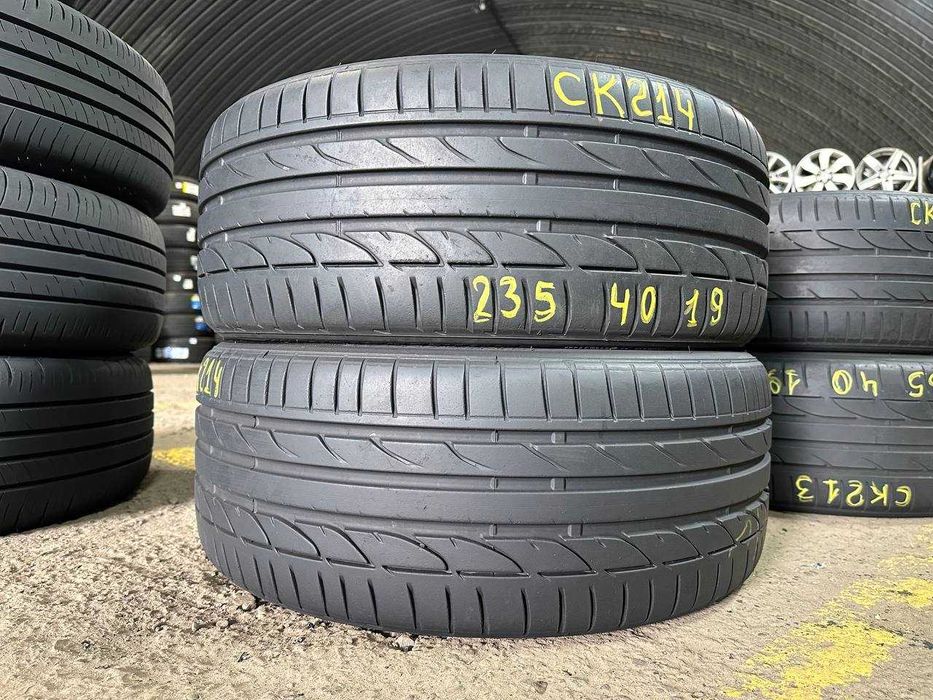235/40 R19 Bridgestone Potenza S001 7,5 мм Б/У ПРЕМІУМ ШИНИ ВЕЛИКИЙ ВИБІР СКЛАД КОЛІС CK214-22