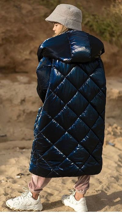 Офігенське лакове пальто- ковдра оверсайз 152-164