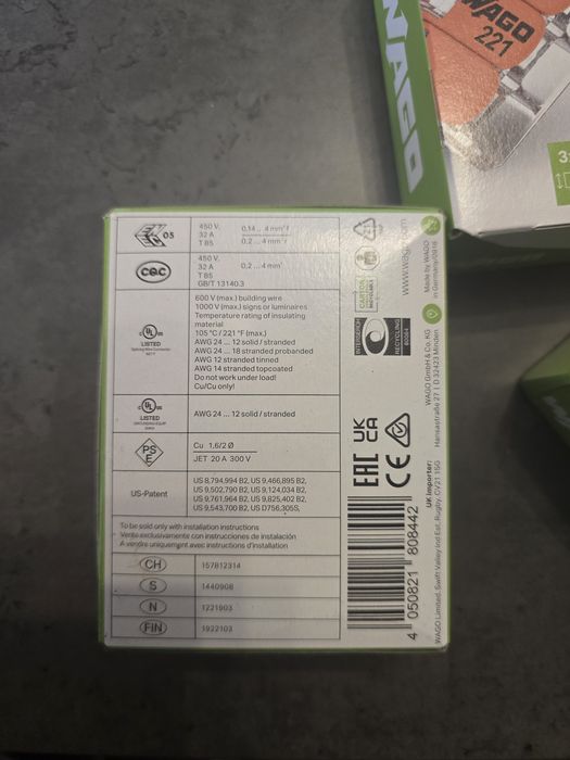 Zestaw 3x50sztuk Szybkozłaczki WAGO 221-413